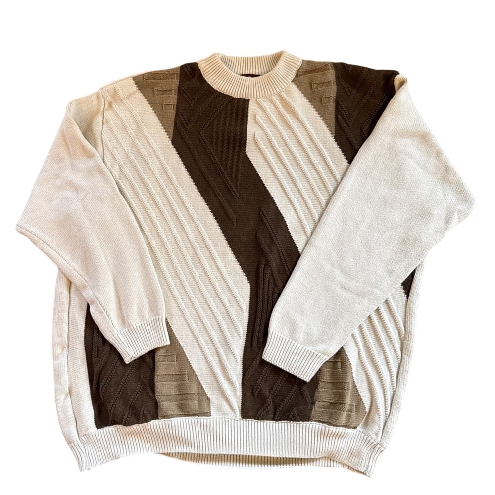 Bergati Vintage Men's‎ 2X Geometric Design Pullover Sweater
